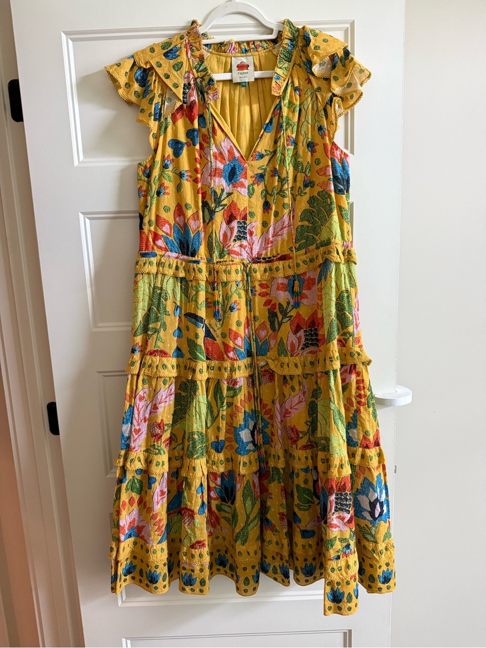 Farm Rio Summer Yellow Dress - XL - Picture 4 of 4